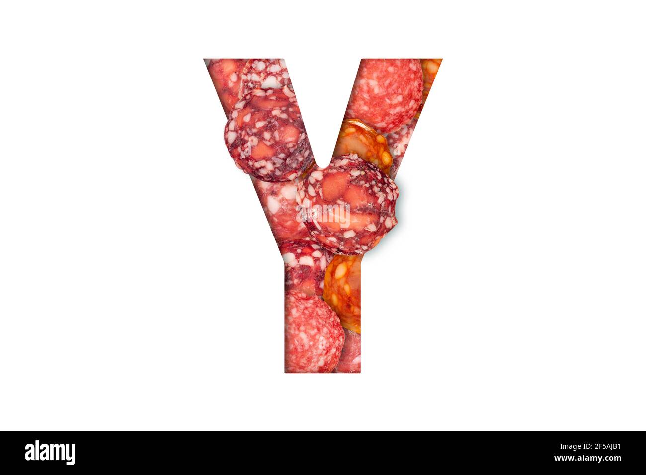 Alphabet de saucisse isolé sur fond blanc. Alphabet latin Food. Lettre ...