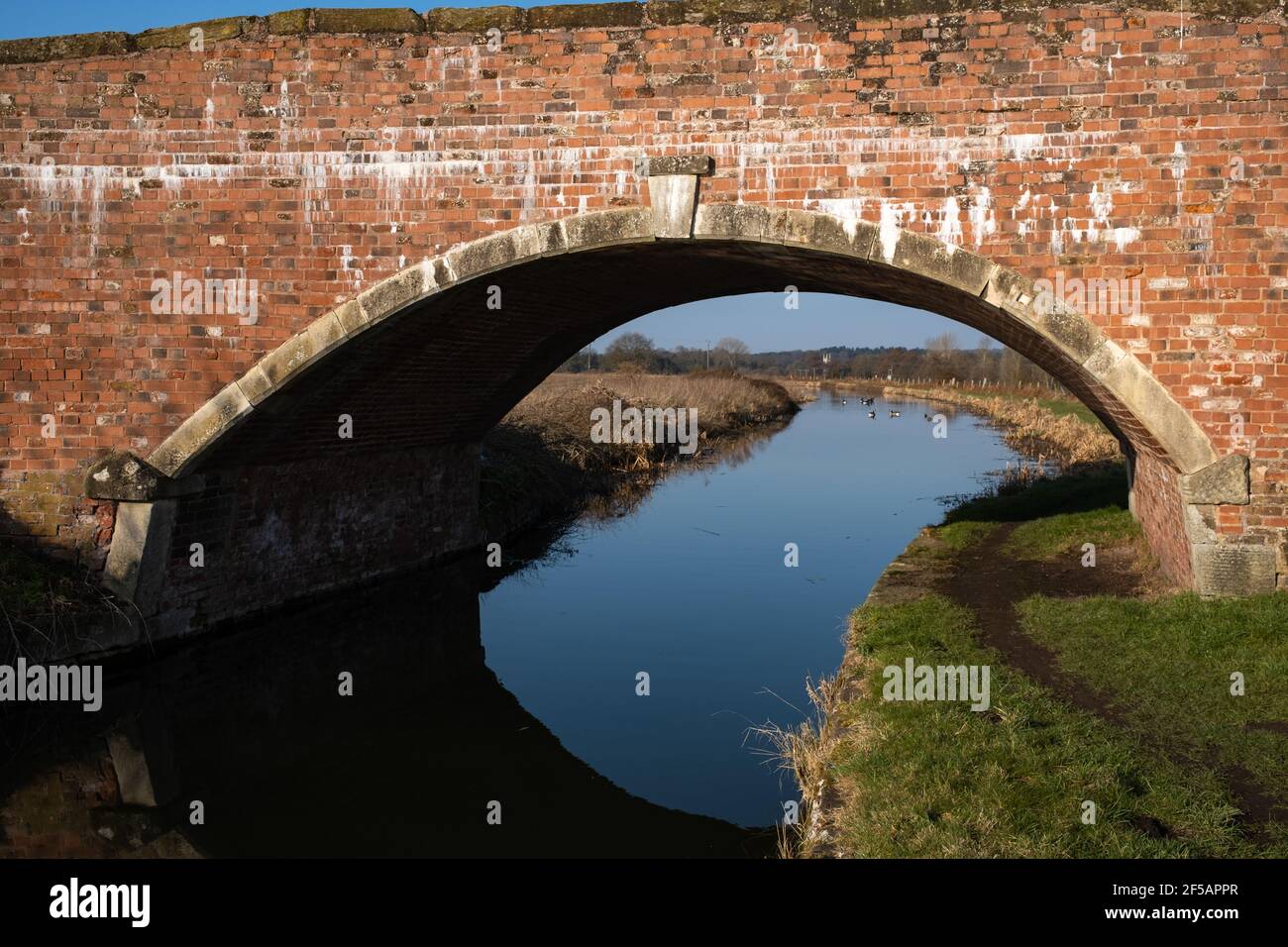 Chesterfield Canal bride un jour ensoleillé Banque D'Images