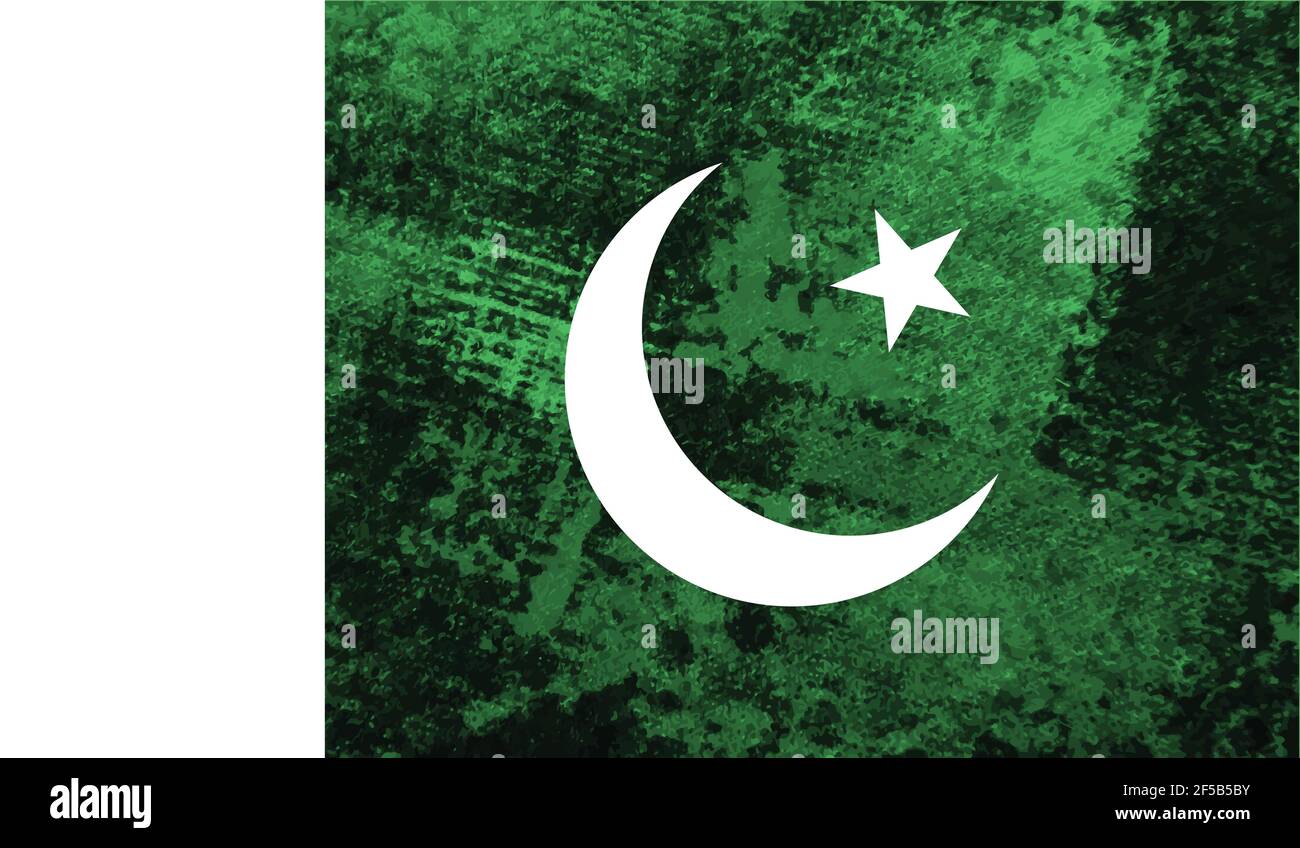 Drapeau national du Pakistan créé dans le style grunge Illustration de Vecteur