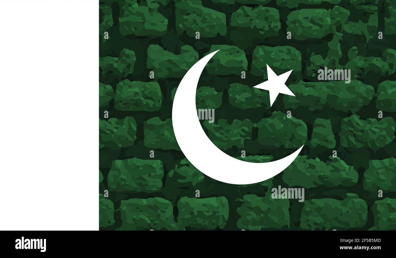 Drapeau national du Pakistan créé dans le style grunge Illustration de Vecteur