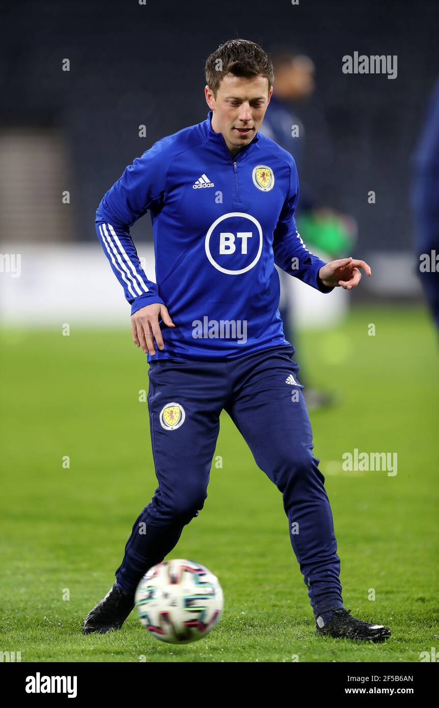 En Écosse, Callum McGregor avant le match de qualification de la coupe du monde de la FIFA 2022 à Hampden Park, Glasgow. Date de la photo: Jeudi 25 mars 2021. Banque D'Images
