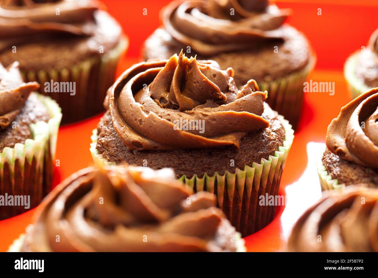 Cupcakes au chocolat maison Banque D'Images