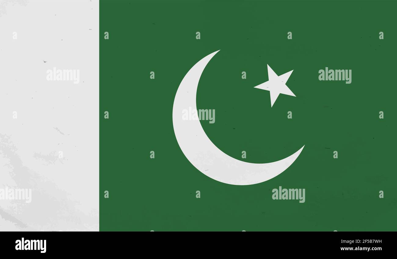 Drapeau national du Pakistan créé dans le style grunge Illustration de Vecteur