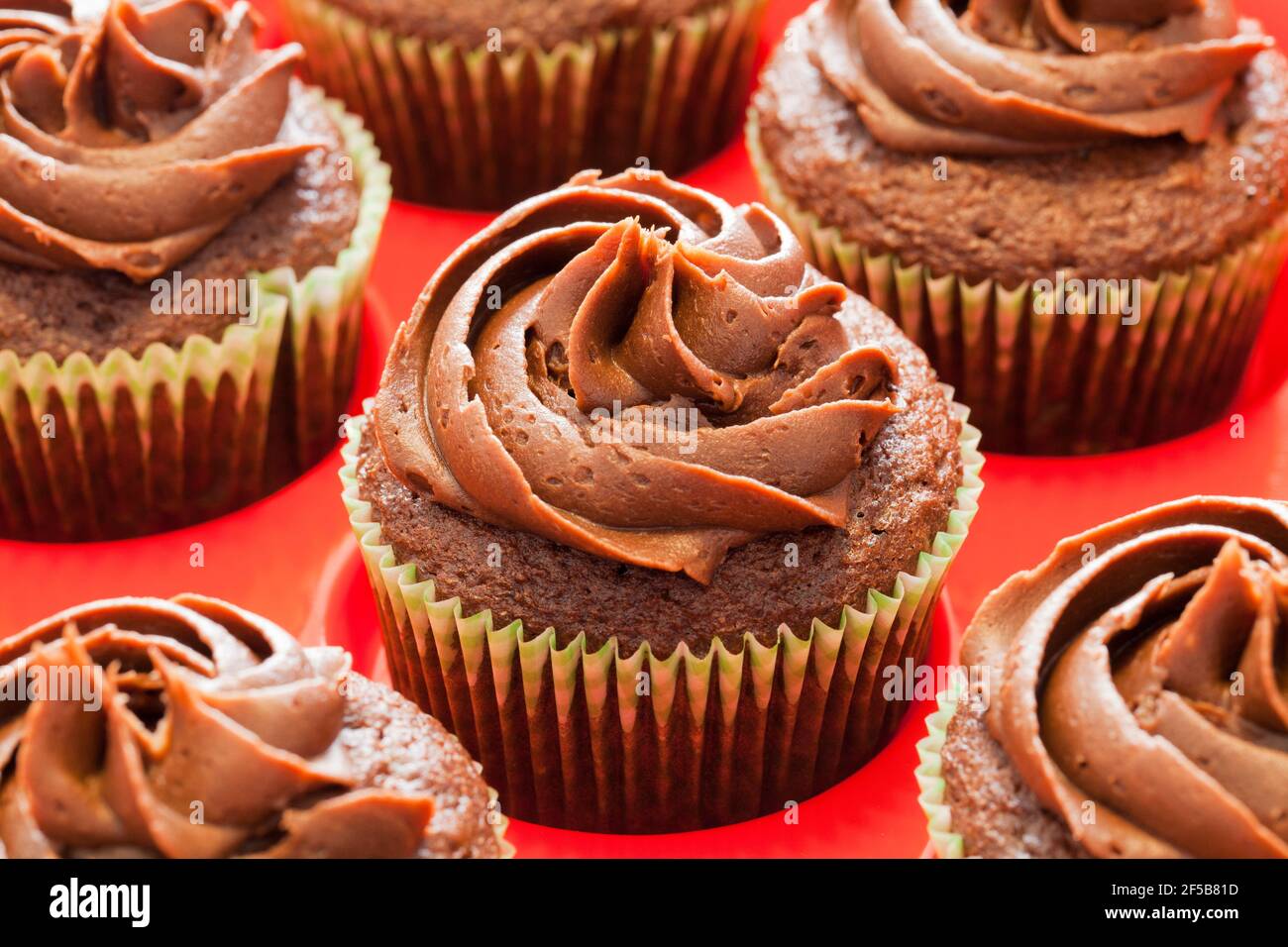 Cupcakes au chocolat maison Banque D'Images