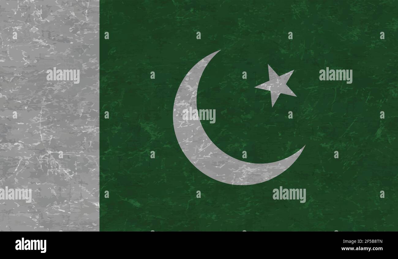 Drapeau national du Pakistan créé dans le style grunge Illustration de Vecteur