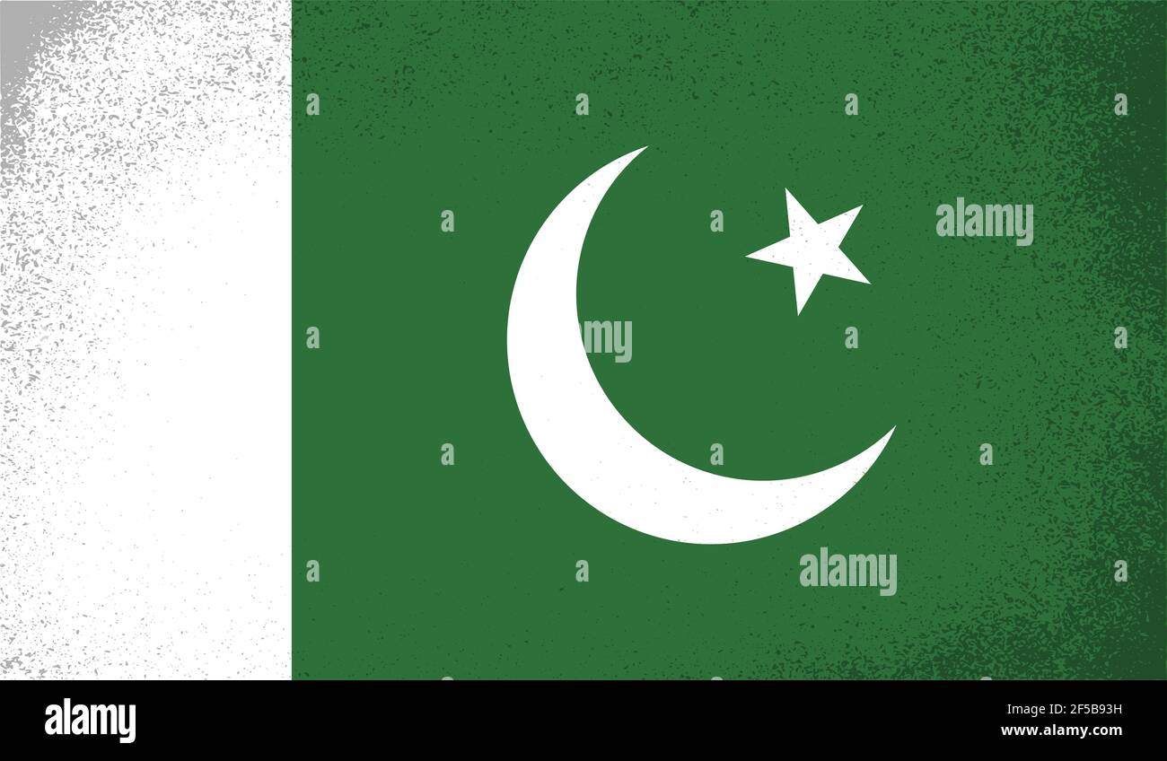 Drapeau national du Pakistan créé dans le style grunge Illustration de Vecteur