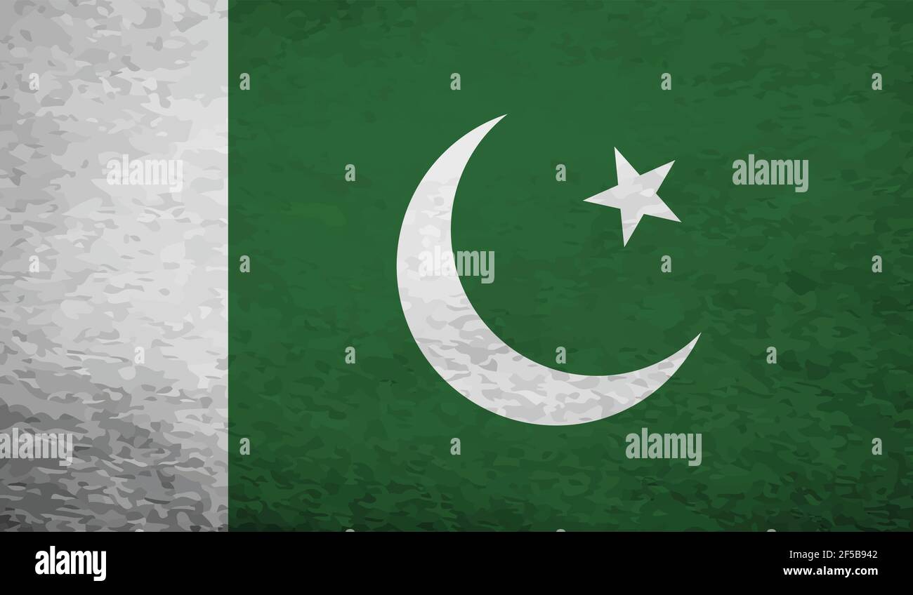 Drapeau national du Pakistan créé dans le style grunge Illustration de Vecteur