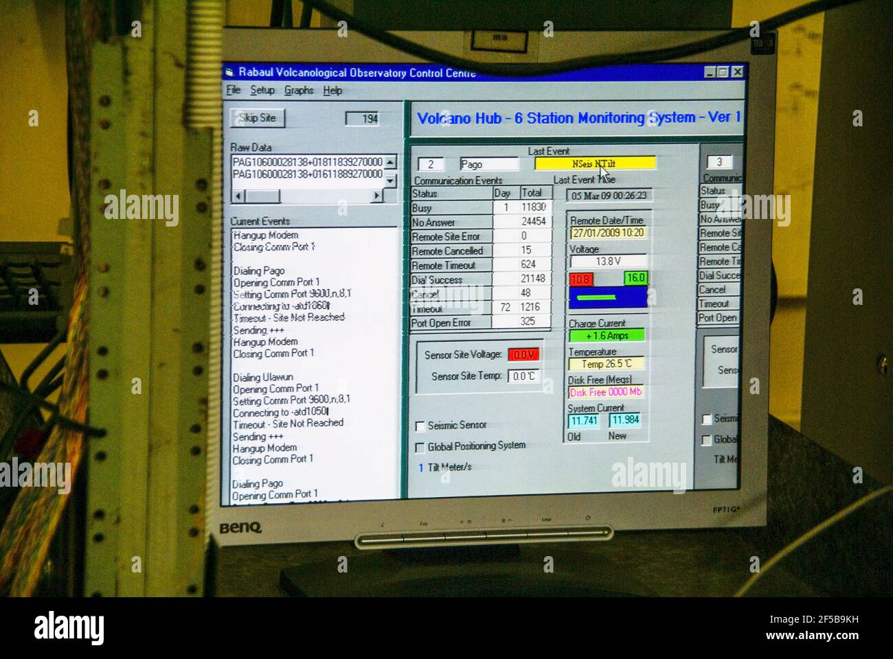 À l'intérieur de l'Observatoire volcanique de Rabaul, Rabaul; Papouasie-Nouvelle-Guinée; Nouvelle-Bretagne; île; volcan; Banque D'Images