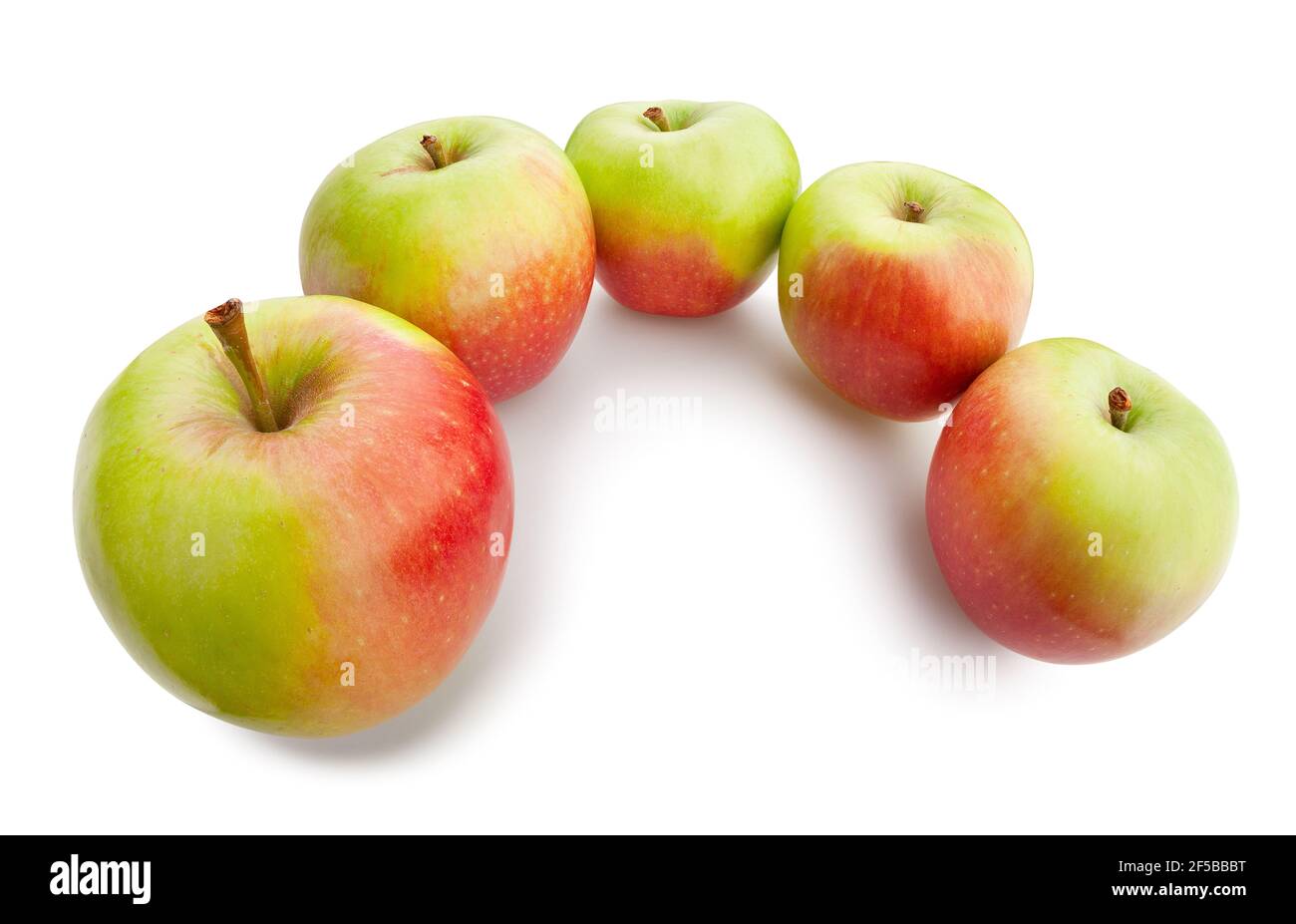 chemin de pomme rouge vert isolé sur blanc Banque D'Images