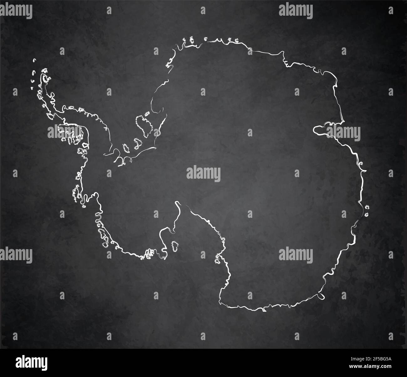 Carte Antarctique Tableau noir Tableau noir blanc Banque D'Images