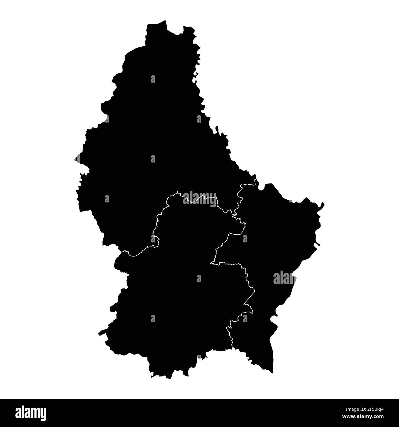 Vecteur carte pays Luxembourg avec zones régionales Illustration de Vecteur