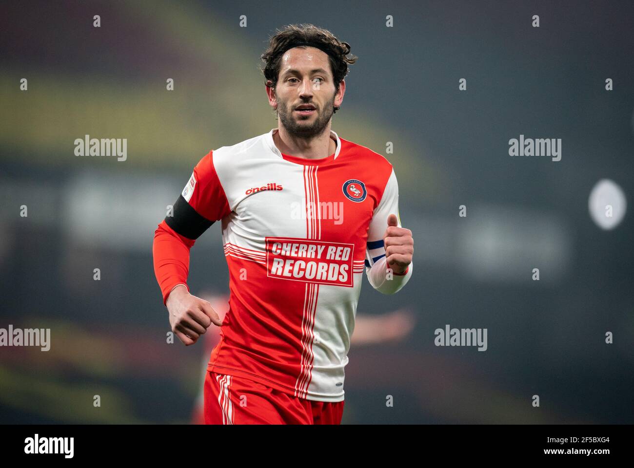 Joe Jacobson de Wycombe Wanderers pendant le championnat Sky Bet derrière des portes fermées match entre Watford et Wycombe Wanderers à Vicarage Road, Wa Banque D'Images