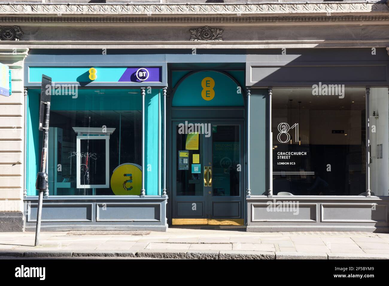 EE British mobile network shop vu dans le centre de Londres, Gracechurch Banque D'Images