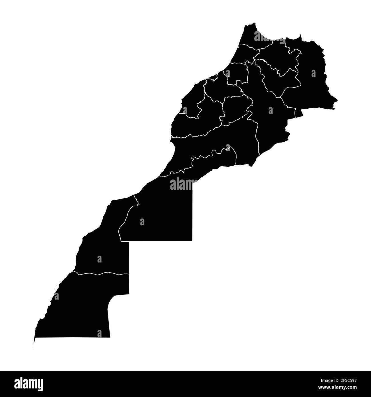 Vecteur carte pays Maroc avec zones régionales Illustration de Vecteur