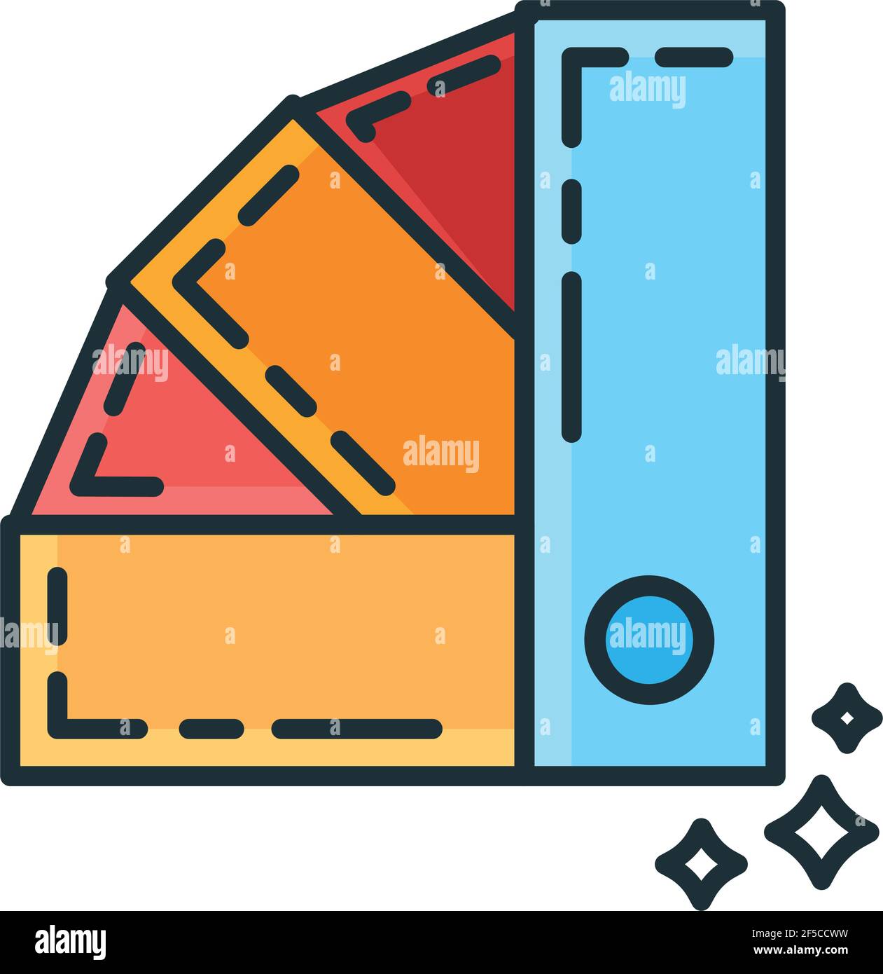 Concept design palette de couleurs icône rénovation maison, peinture de la solution maison dessin vectoriel ligne plate, isolé sur blanc. Abat-jour de bâtiment de choix s Illustration de Vecteur