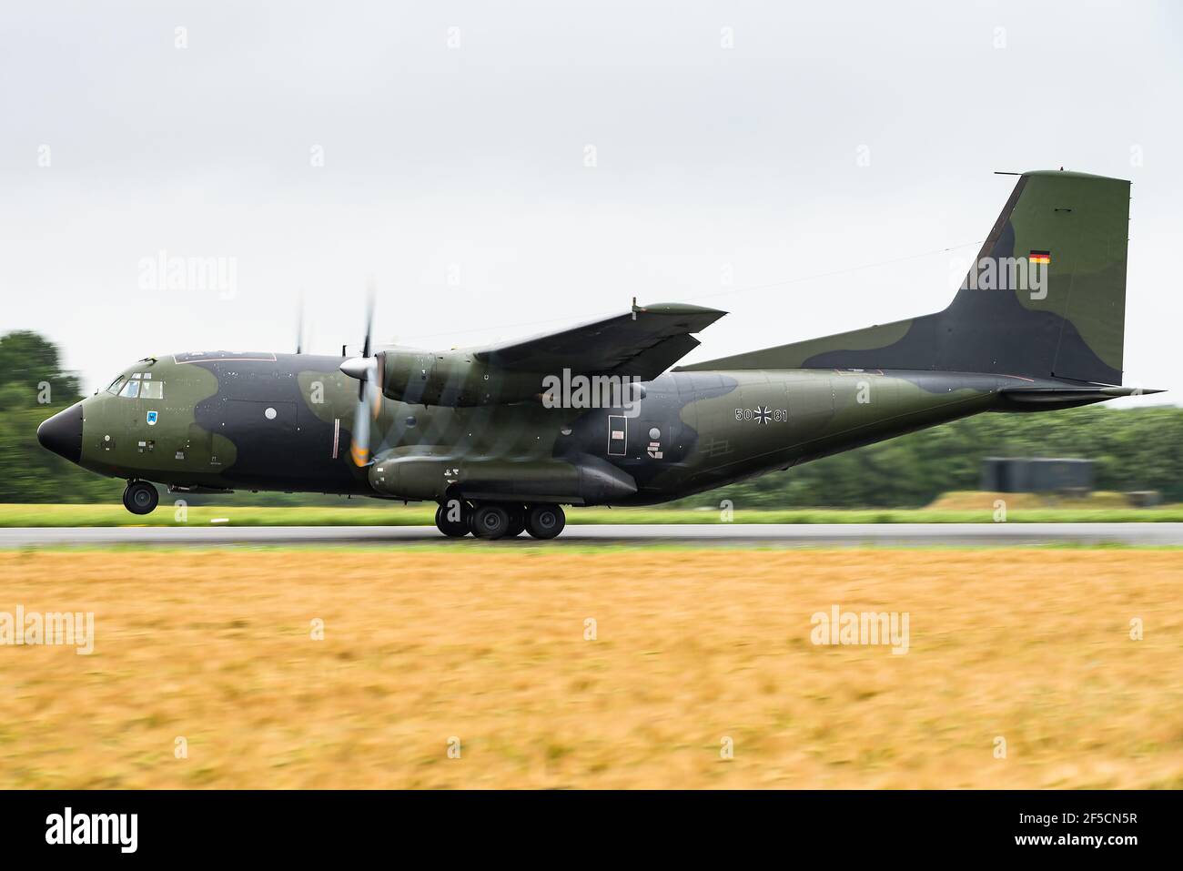 Un avion de transport militaire Transall C-160 de l'armée de l'air allemande. Banque D'Images