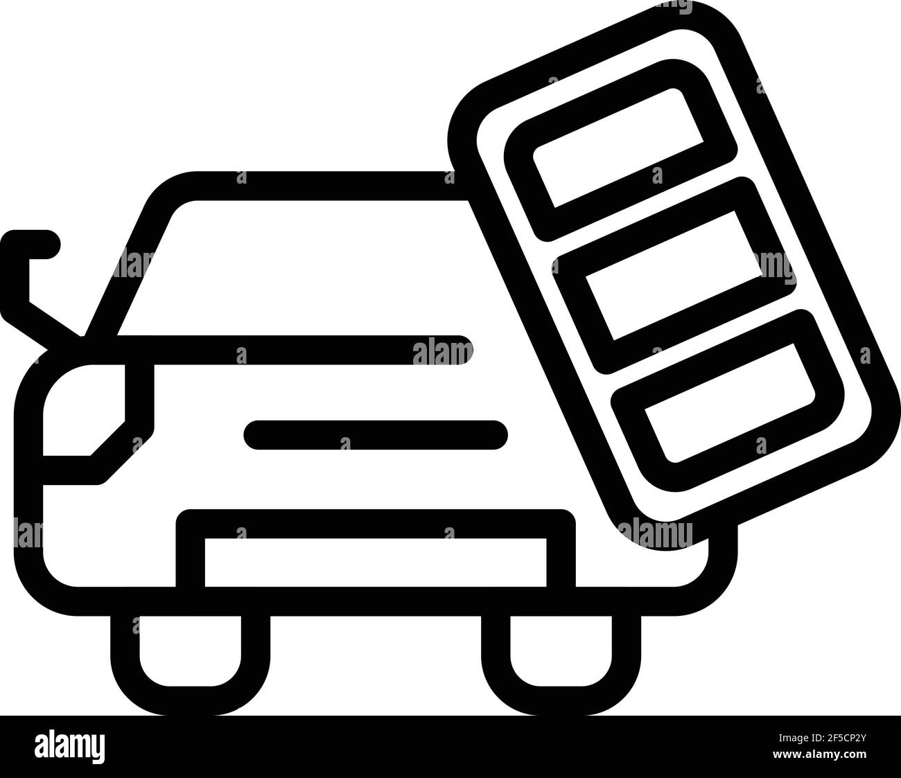 Icône de clé de moteur de voiture. Contour de l'icône de vecteur de clé de moteur de voiture pour la conception de Web isolée sur fond blanc Illustration de Vecteur