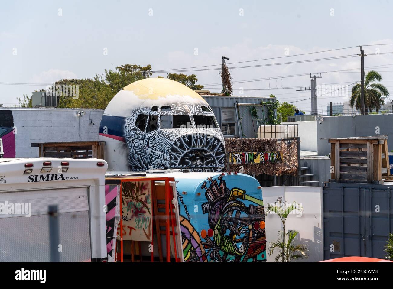 Peinture d'art urbain dans le district ou la communauté de Wynwood, Miami, Floride, Espagne Banque D'Images