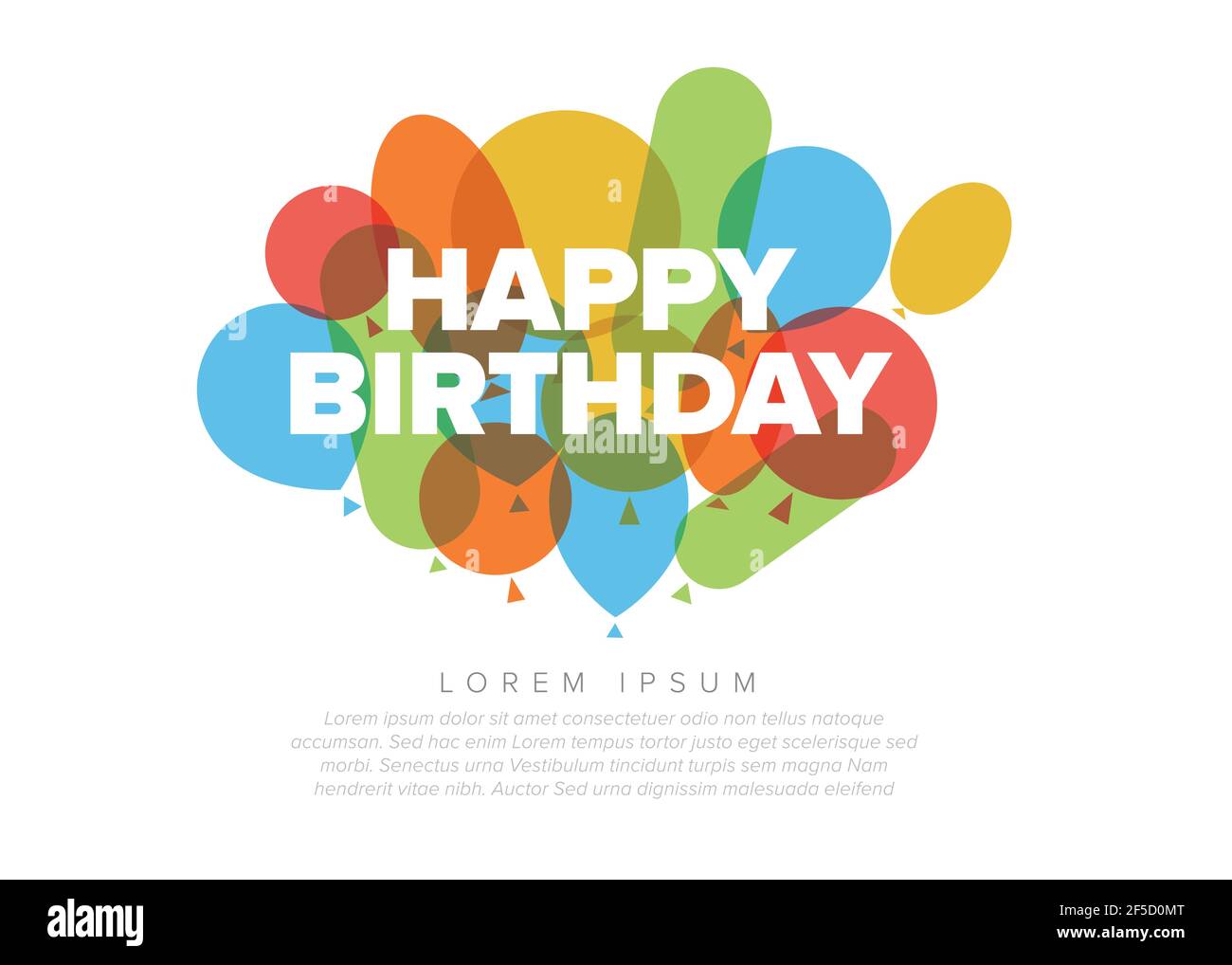 Joyeux Anniversaire Moderne Minimaliste Illustration Dessin Modele De Carte Avec Des Ballons De Couleur Sur Le Fond Blanc Illustration Du Concept D Anniversaire F Image Vectorielle Stock Alamy