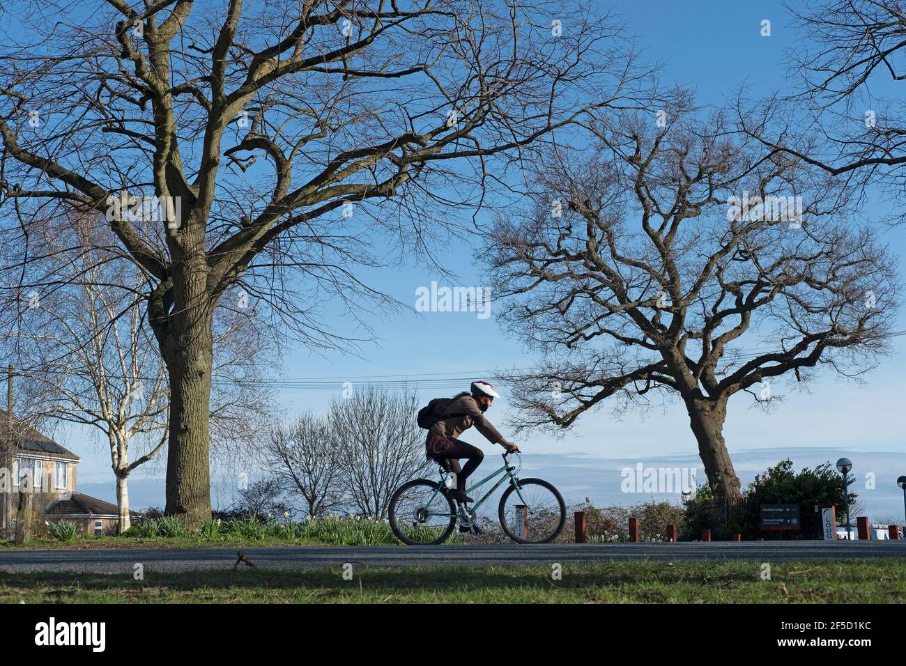 Cycliste à Bristol, Royaume-Uni Banque D'Images