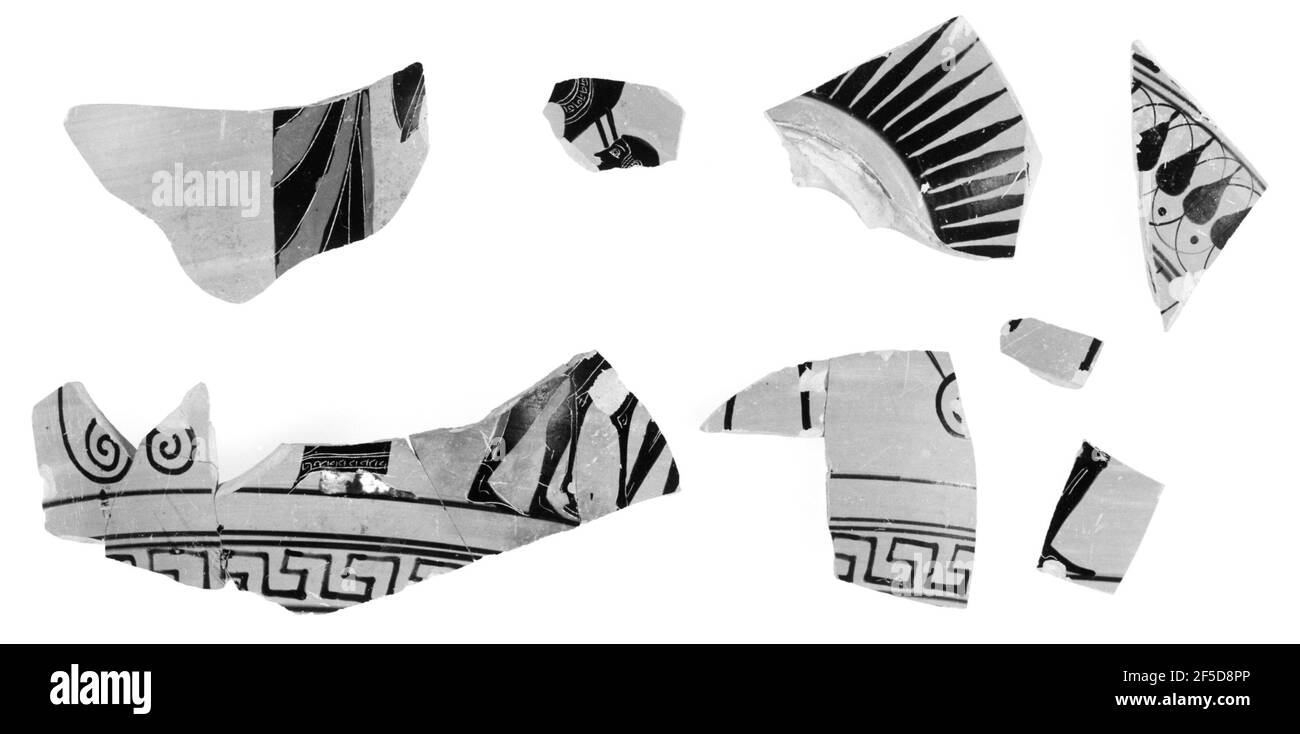 Fragment d'Amphora de cou à figure noire de grenier (composé de 6 fragments joints). Inconnu Banque D'Images