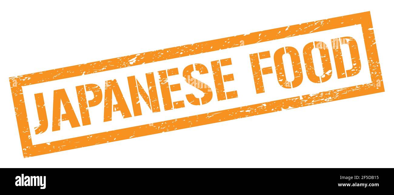 AFFICHE pour cachet rectangulaire ORANGE GRUNGY DE LA NOURRITURE JAPONAISE. Banque D'Images
