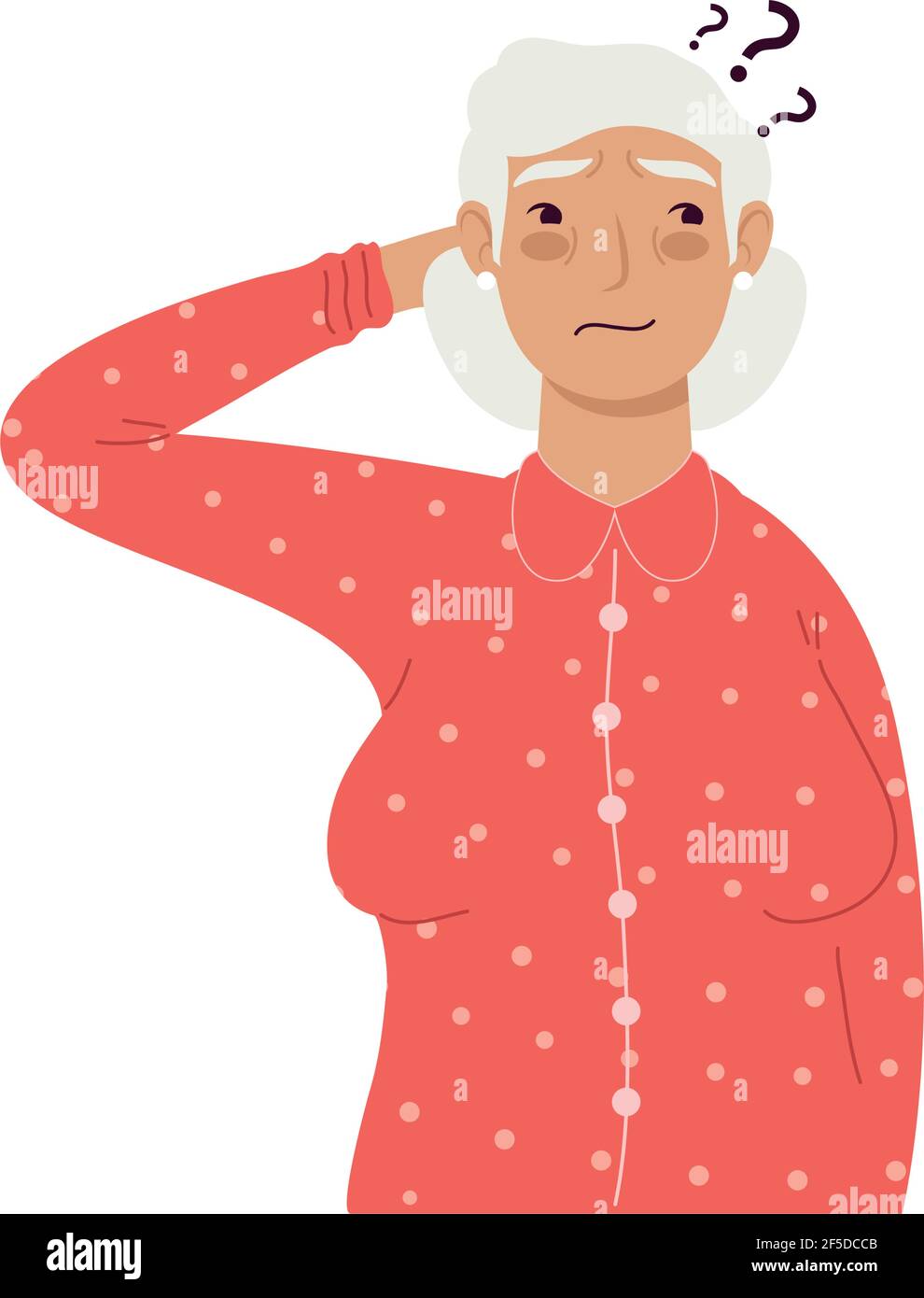 grand-mère avec alzheimer et questions Illustration de Vecteur