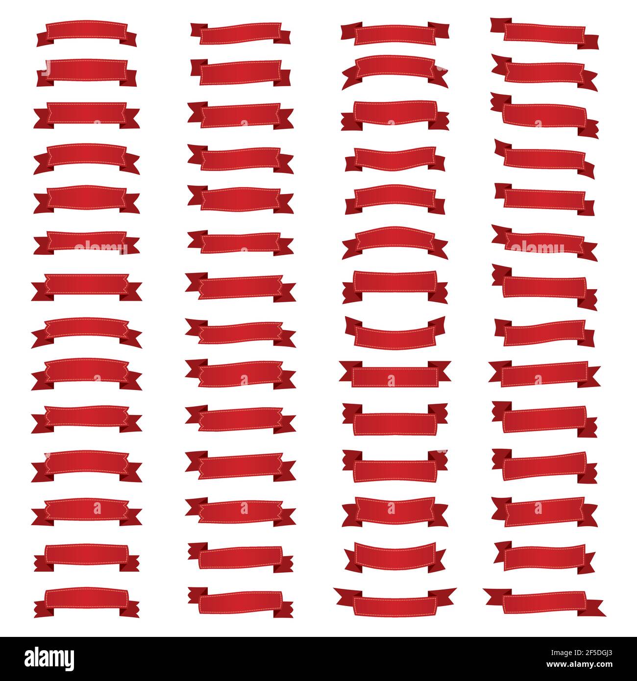 Rubans - bandeau rouge sur fond blanc. Illustration vectorielle Image  Vectorielle Stock - Alamy