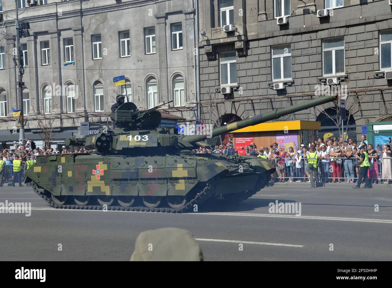 Kiev, Ukraine - 24 2018 août : défilé du jour de l'indépendance dans la rue Khreshchatyk Banque D'Images