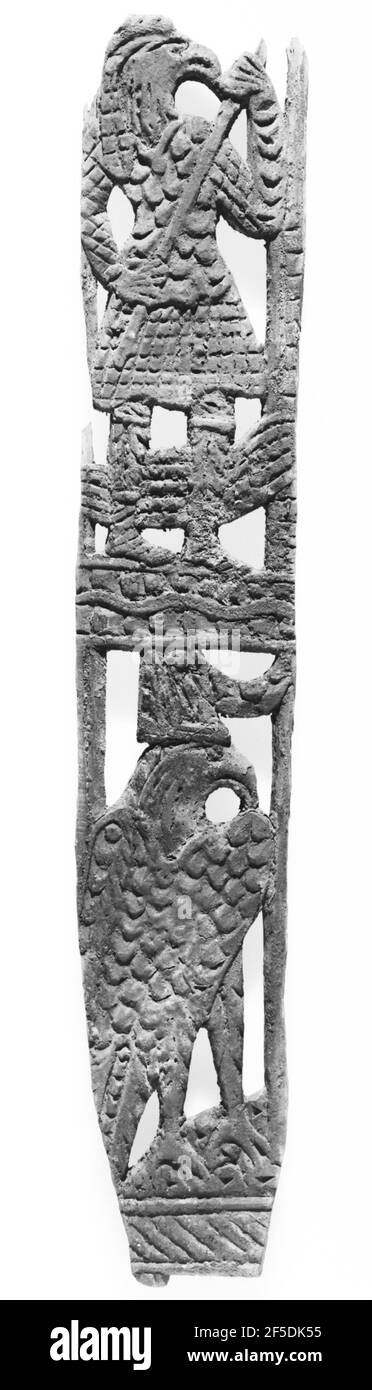 Panneau avec Fretwork d'un Falcon et d'un Horus. Inconnu Banque D'Images