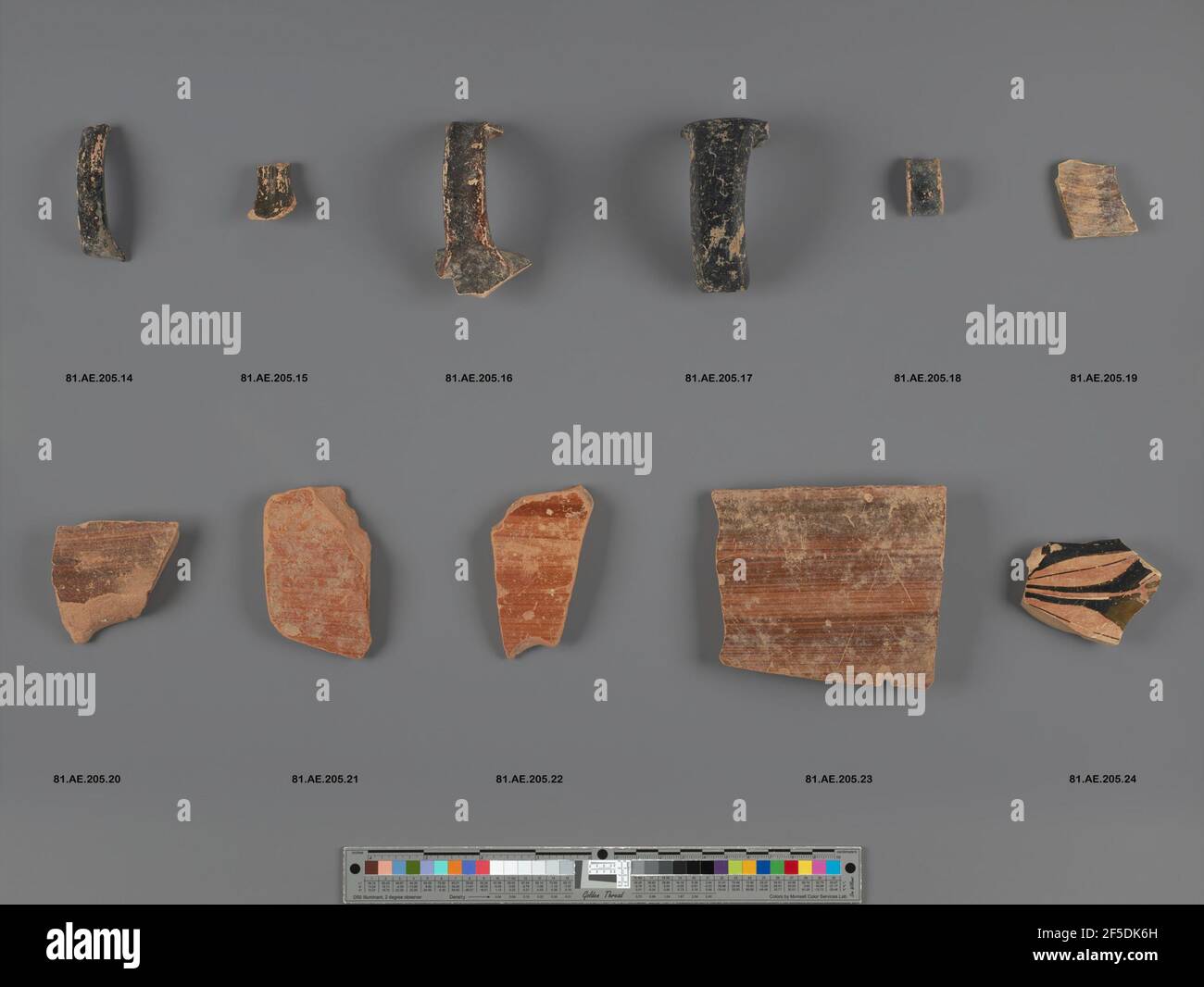 Fragment de poignée de vase italique ou étrusque. Inconnu Banque D'Images