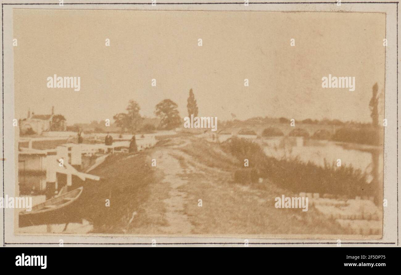 Chertsey Lock & Bridge. Henry W. Ttante (Grande-Bretagne, 1842 - 1922) Banque D'Images