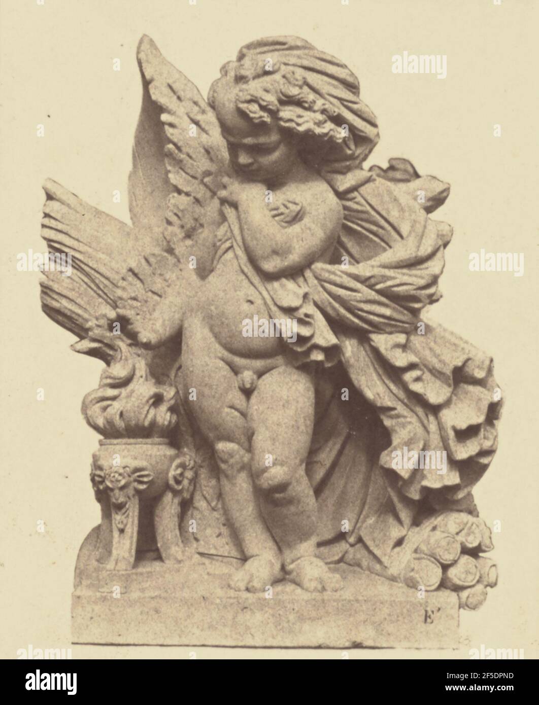 'L'hiver', Sculpture d'Isidore Romain Boitel, Décoration du Louvre, Paris. Édouard Baldus (né en Allemagne, 1813 - 1889) Banque D'Images