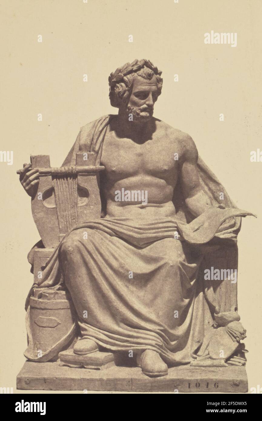 'L'Art', Sculpture de Nanteuil, Décoration du Louvre, Paris. Édouard Baldus (né en Allemagne, 1813 - 1889) Banque D'Images