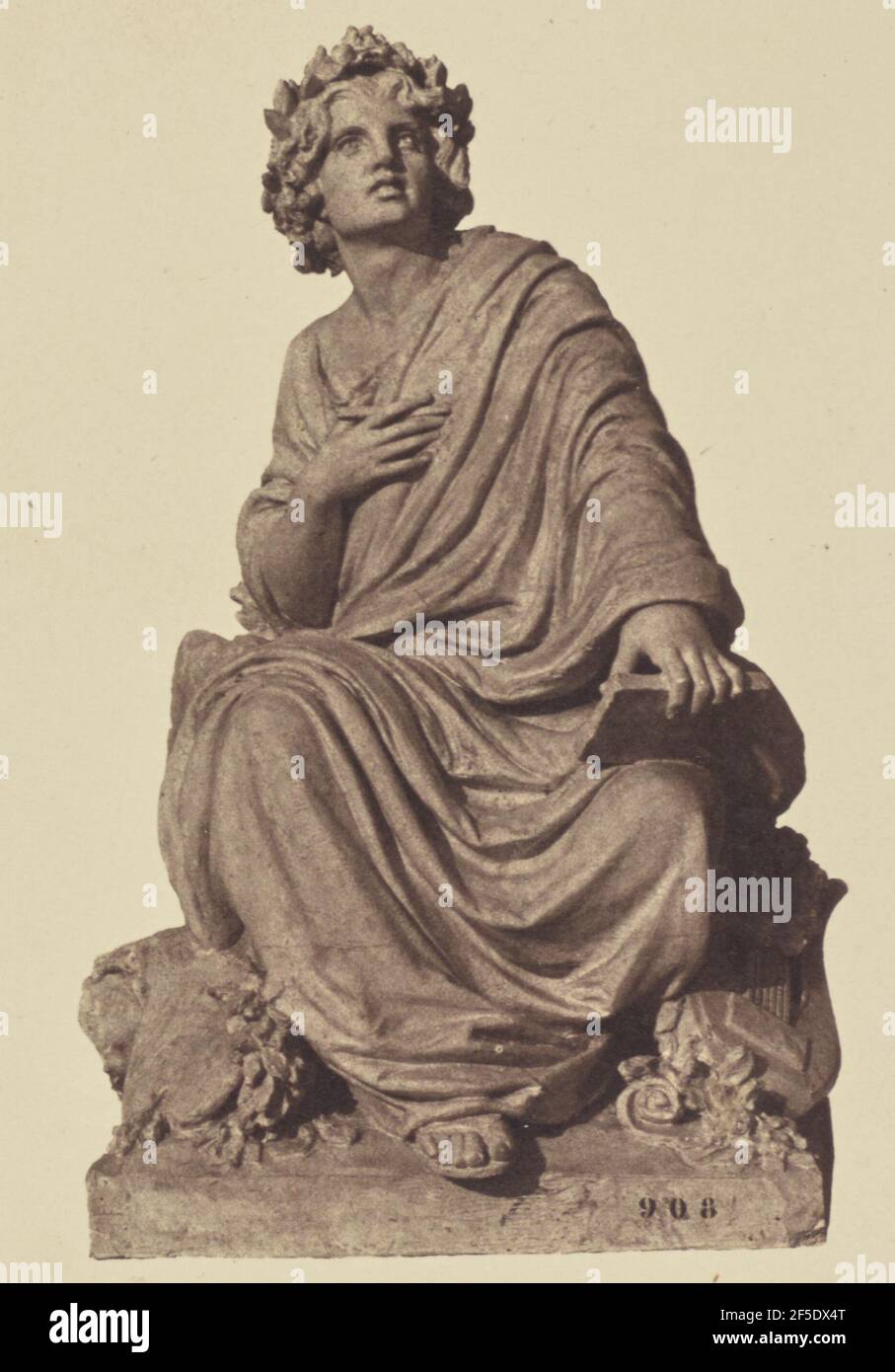 'L'Art', Sculpture d'Auguste Ottin, Décoration du Louvre, Paris. Édouard Baldus (né en Allemagne, 1813 - 1889) Banque D'Images