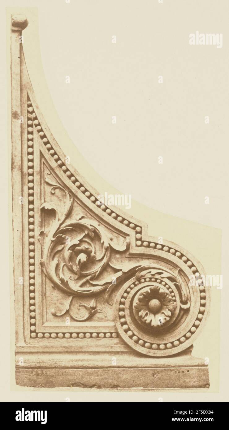 Détail de la décoration du deuxième étage, Pavillon de Turgot, Louvre, Paris. Édouard Baldus (né en Allemagne, 1813 - 1889) Banque D'Images