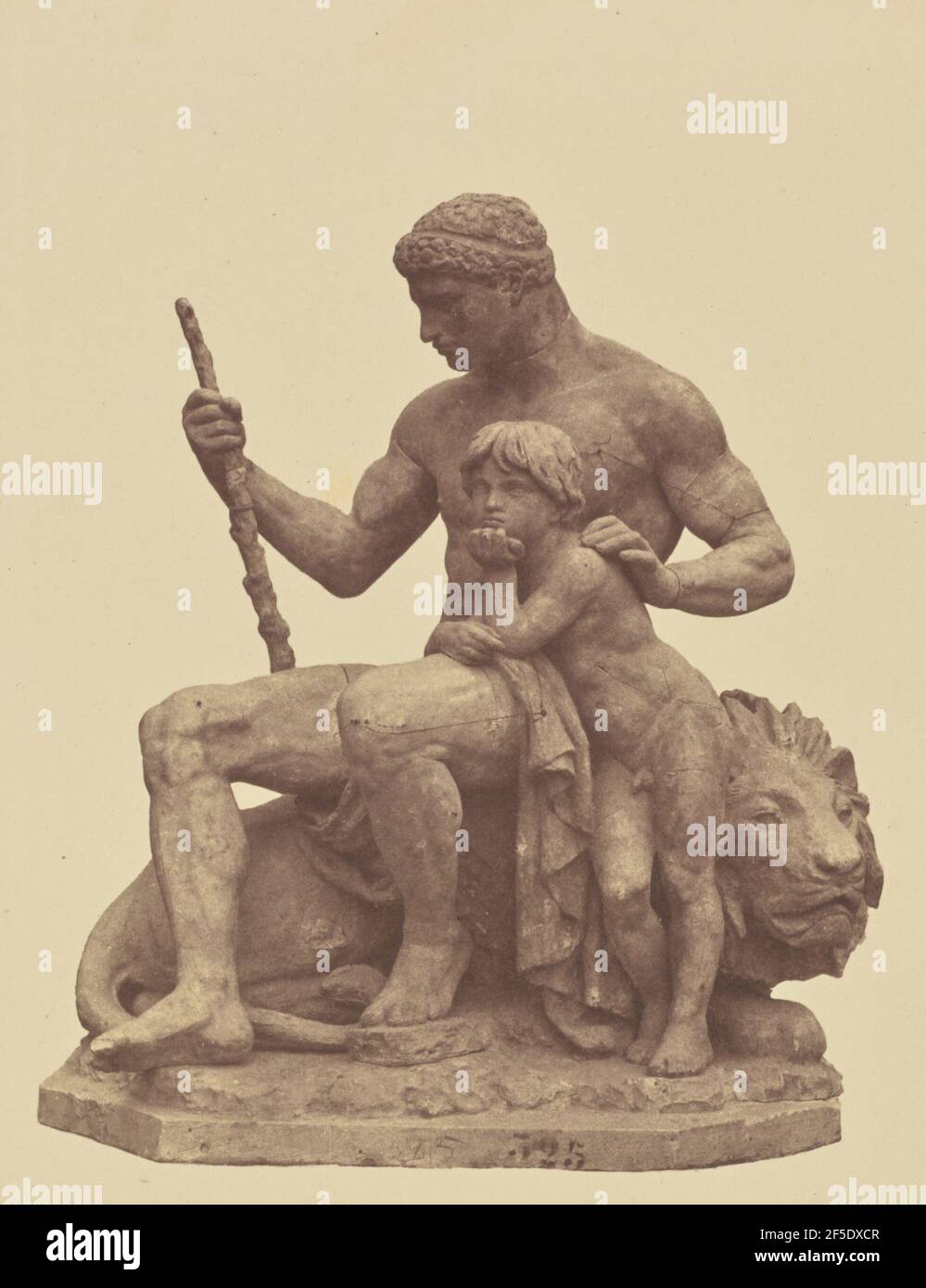 'La Force', Sculpture d'Antoine-Louis Braye, Décoration du Louvre, Paris. Édouard Baldus (né en Allemagne, 1813 - 1889) Banque D'Images