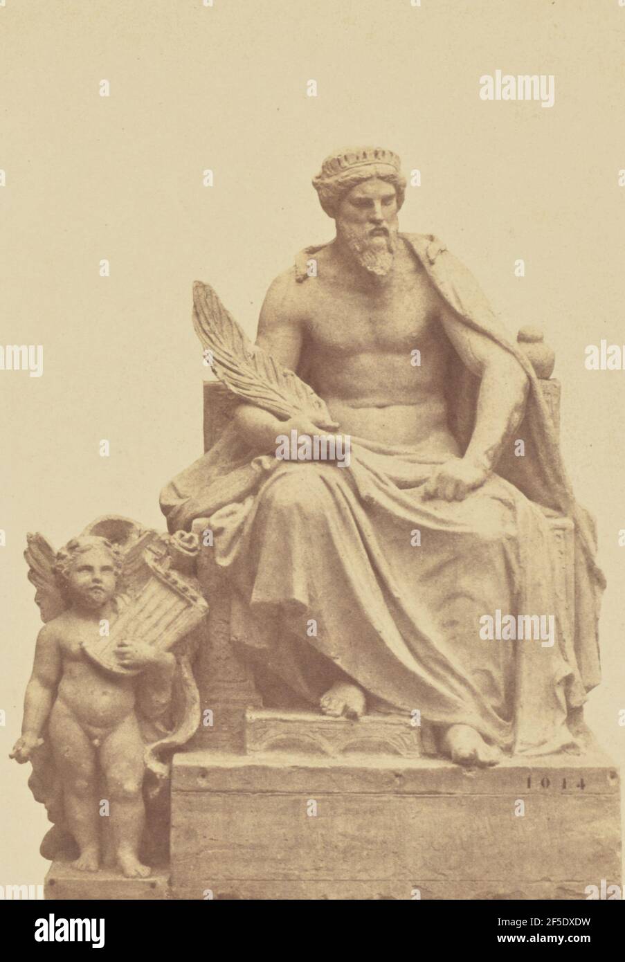 'L'Art assyrienn', Sculpture de Jean Louis Nicolas Jaley, Décoration du Louvre, Paris. Édouard Baldus (né en Allemagne, 1813 - 1889) Banque D'Images