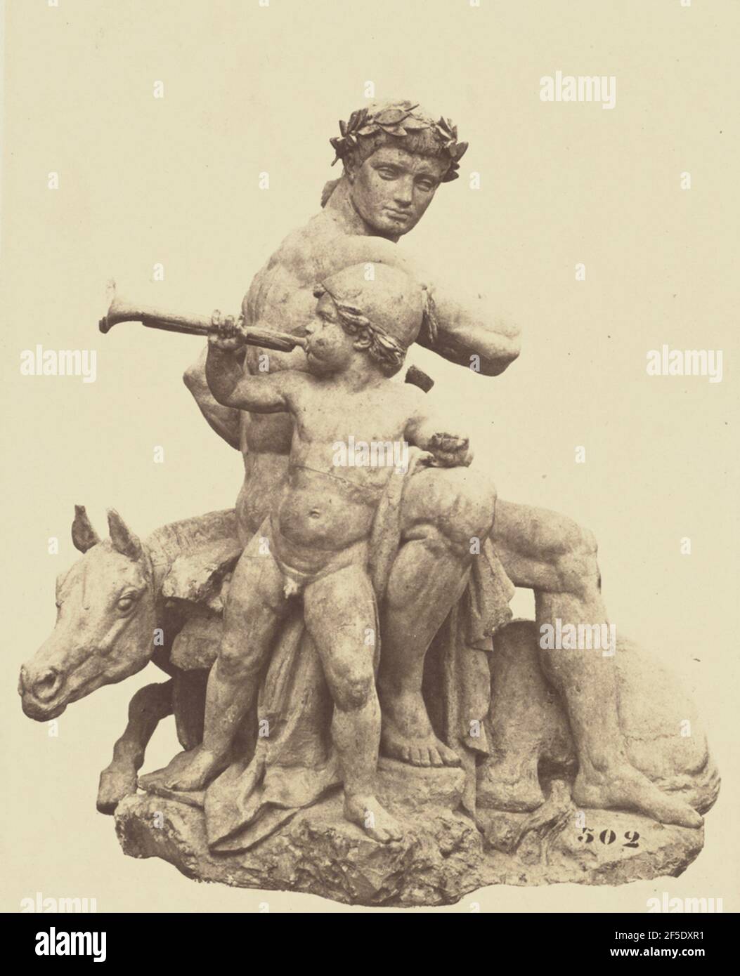 'La victoire', Sculpture d'Antoine-Louis Braye, Décoration du Louvre, Paris. Édouard Baldus (né en Allemagne, 1813 - 1889) Banque D'Images