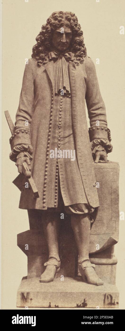 'Bruant', Statue d'Armand Toussaint, Décoration du Louvre, Paris. Édouard Baldus (né en Allemagne, 1813 - 1889) Banque D'Images