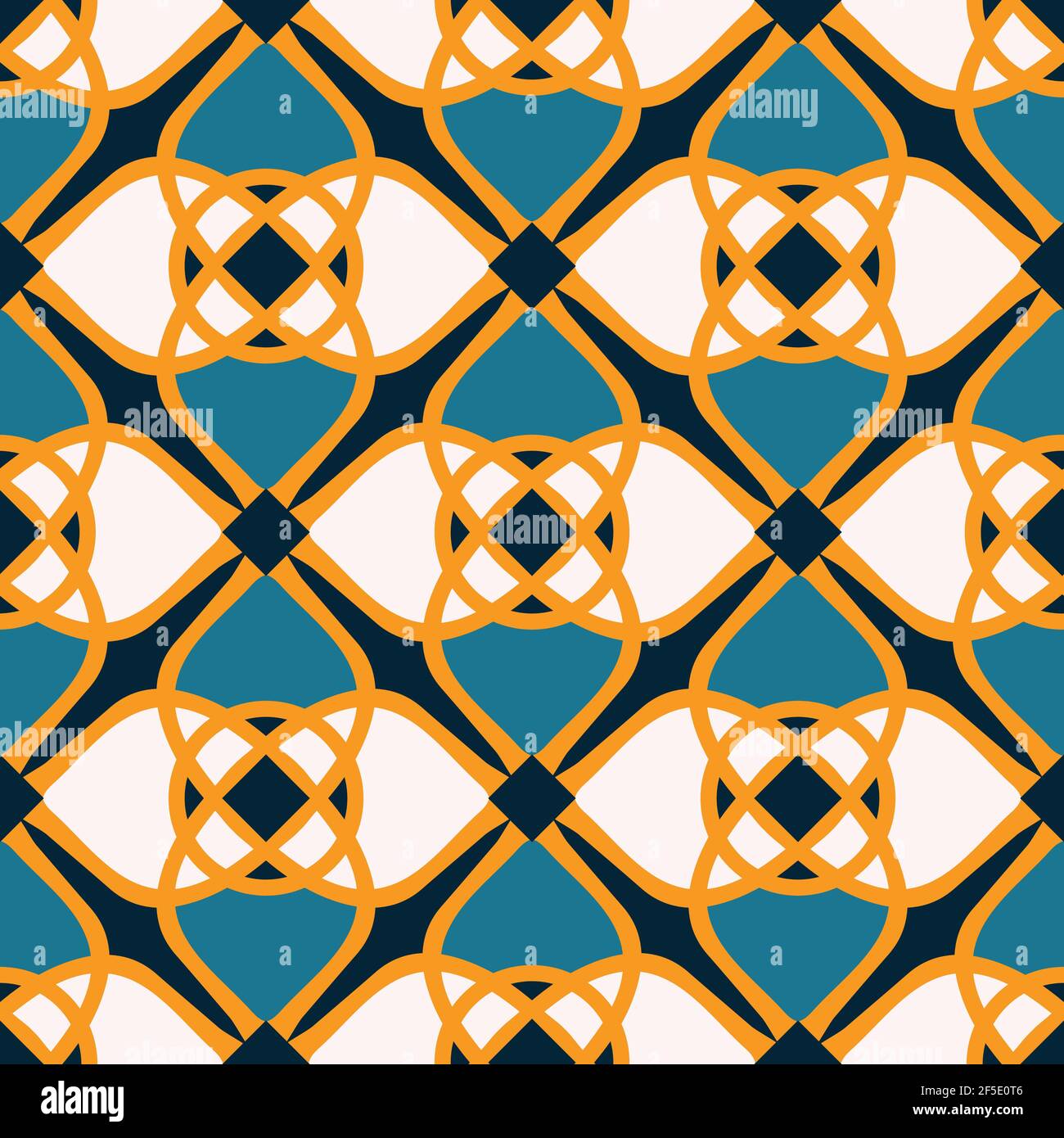 Motif vectoriel sans couture avec une belle texture de carrelage sur fond bleu. Papier peint marocain simple. Textile de mode décoratif. Illustration de Vecteur