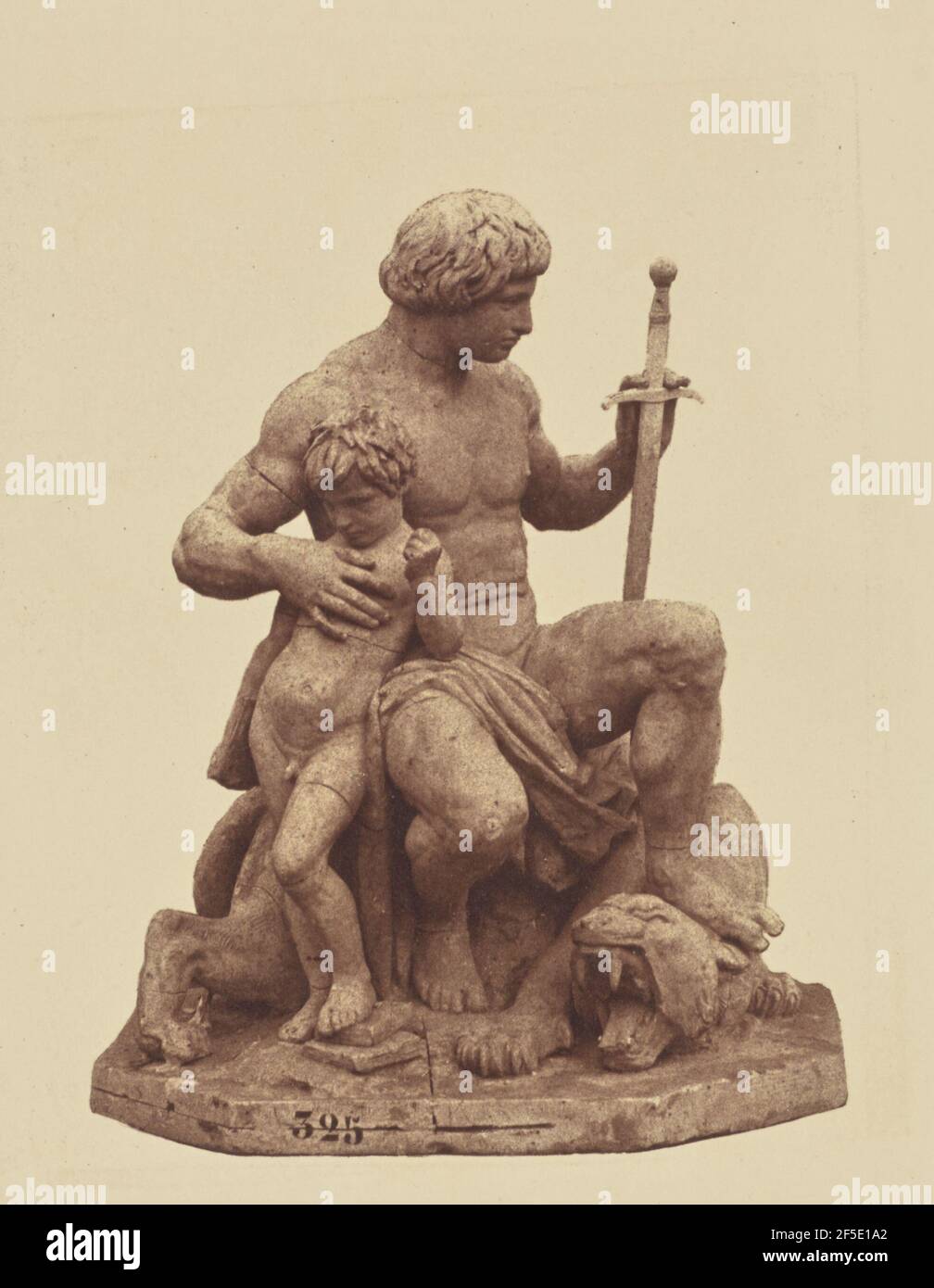 'L'ordre', Sculpture d'Antoine-Louis Braye, Décoration du Louvre, Paris. Édouard Baldus (né en Allemagne, 1813 - 1889) Banque D'Images