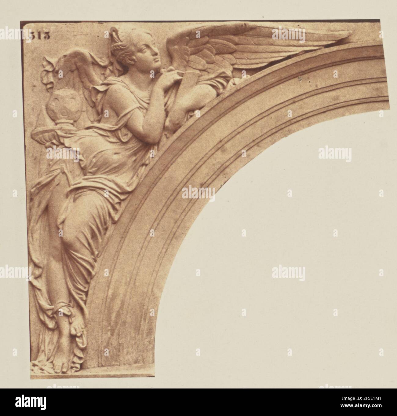 'La Géométrie', Sculpture de Jean-Baptiste-Jules Klagmann, Décoration du Louvre, Paris. Édouard Baldus (né en Allemagne, 1813 - 1889) Banque D'Images