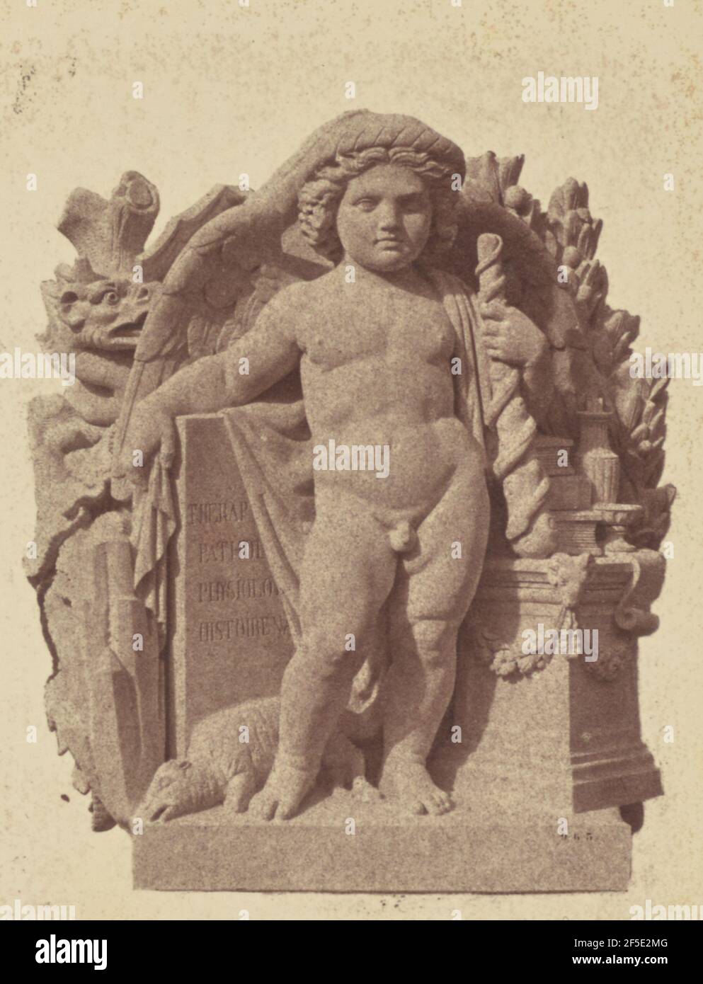 'La Médecine', Sculpture de Louis Eugène Bion, Décoration du Louvre, Paris. Édouard Baldus (né en Allemagne, 1813 - 1889) Banque D'Images