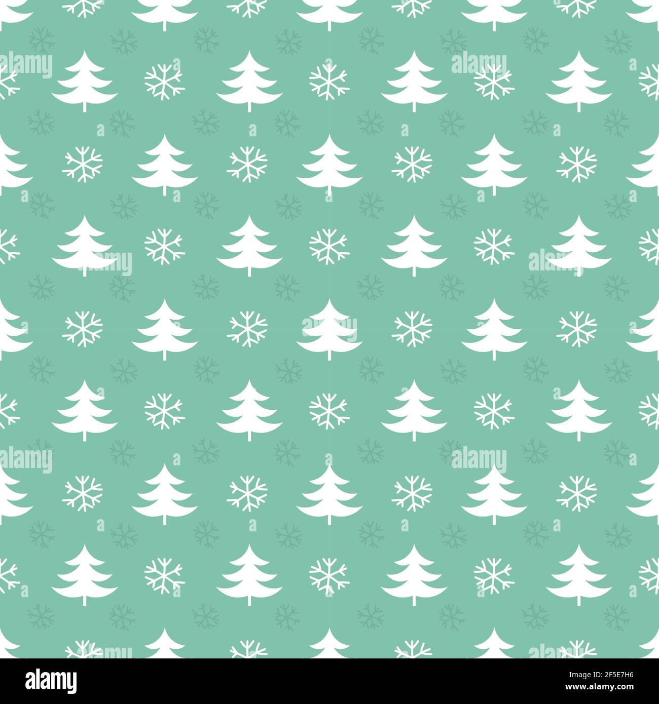 Motif arbres de Noël et flocons de neige. Illustration vectorielle Illustration de Vecteur