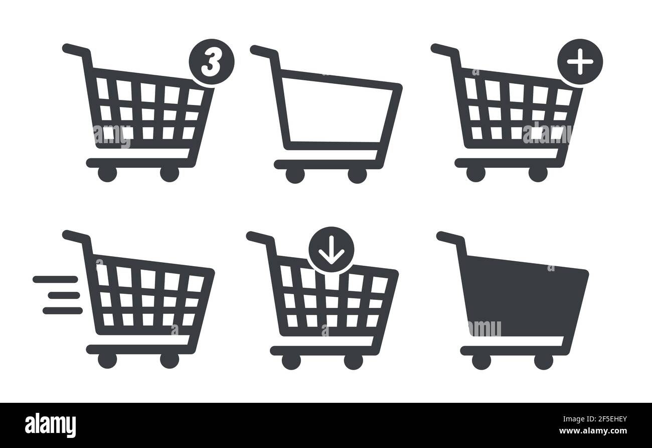 Panier mis en place. Ajouter au panier. Nombre d'articles dans le panier. Illustration de Vecteur