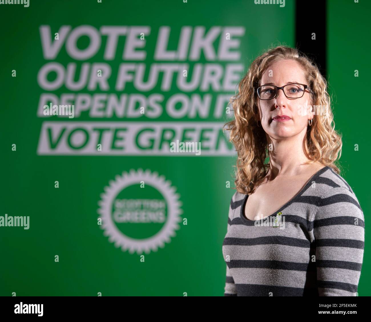 North Queensferry, Écosse, Royaume-Uni. 26 mars 2021. PHOTO : Lorna Slater - Co-leader du Scottish Green Party. Les Verts écossais marquent aujourd'hui le début de la conférence de leur parti en dévoilant une « carte de report » de fin de mandat soulignant les réalisations du parti au cours du dernier mandat parlementaire. Crédit : Colin Fisher/Alay Live News Banque D'Images