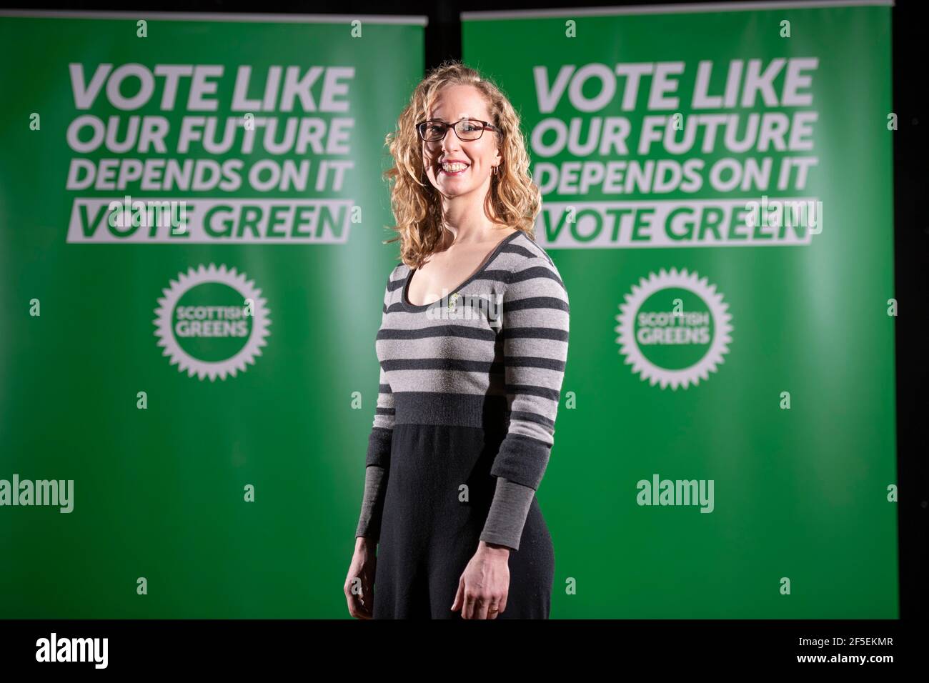 North Queensferry, Écosse, Royaume-Uni. 26 mars 2021. PHOTO : Lorna Slater - Co-leader du Scottish Green Party. Les Verts écossais marquent aujourd'hui le début de la conférence de leur parti en dévoilant une « carte de report » de fin de mandat soulignant les réalisations du parti au cours du dernier mandat parlementaire. Crédit : Colin Fisher/Alay Live News Banque D'Images