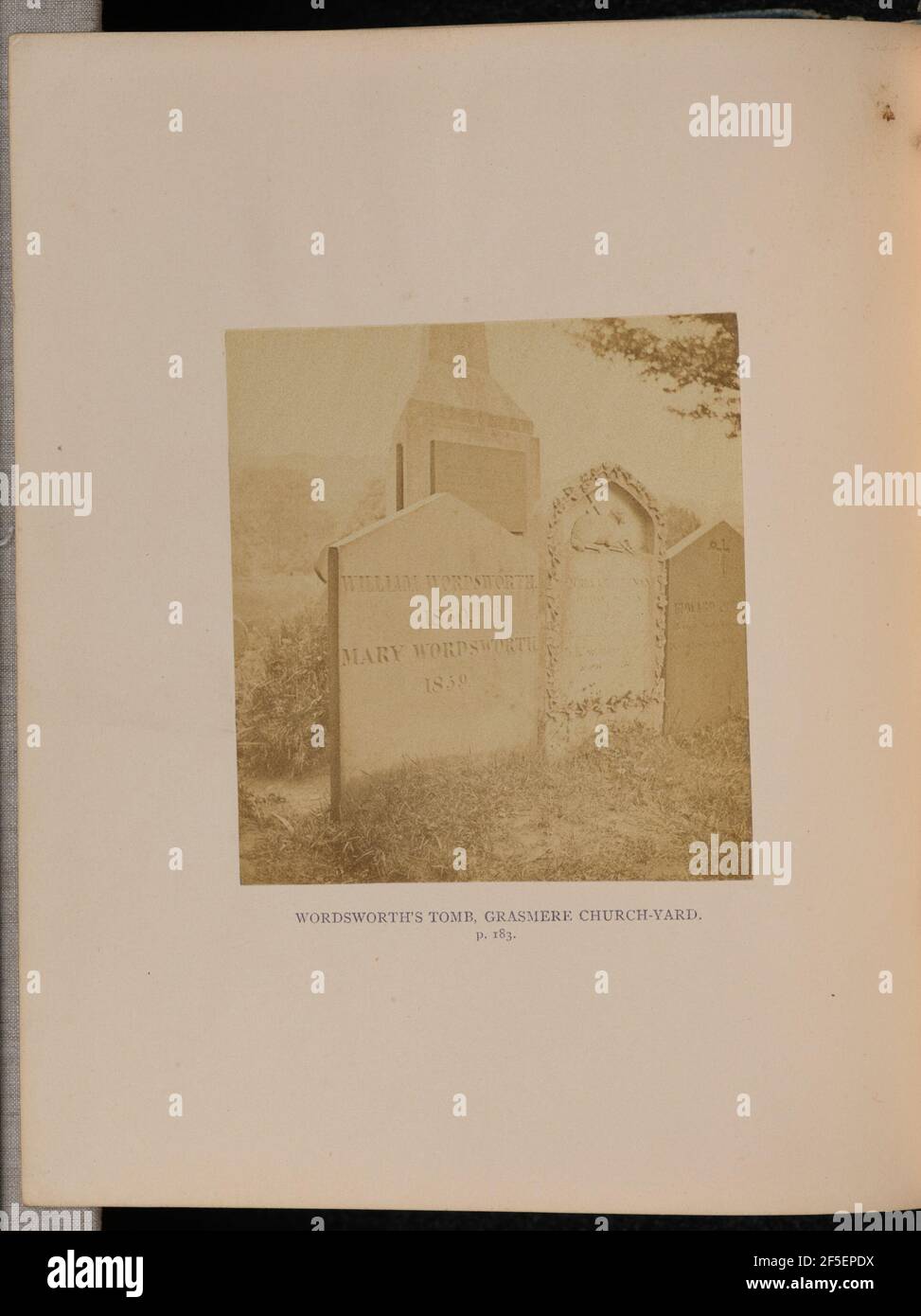 Tombeau de Wordworth, cour de l'église de Grasmere. Thomas Ogle (anglais, 1813 - vers 1882) Banque D'Images