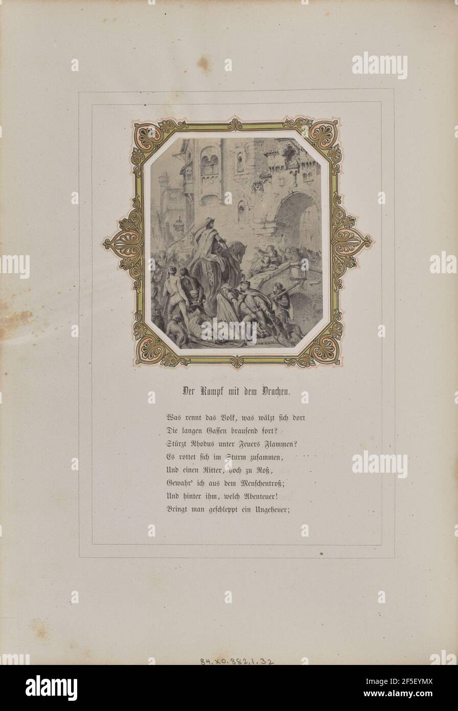 Der Kampf mit dem Drachen. Josef Albert (allemand, 1825 - 1886) Banque D'Images